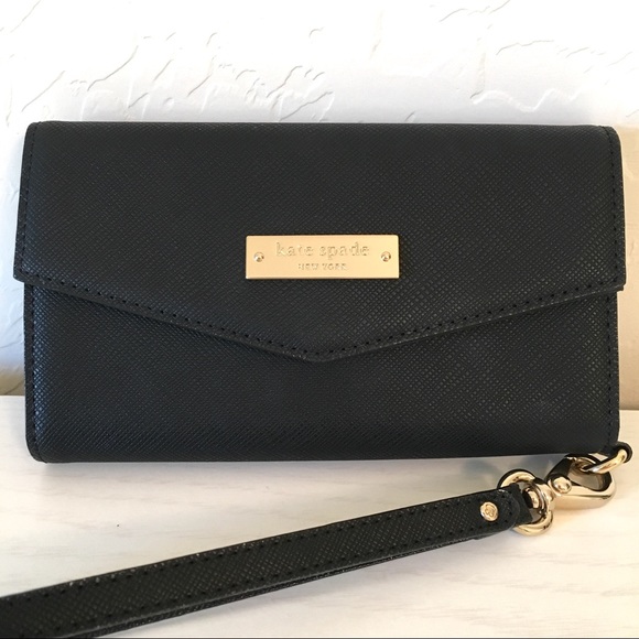 kate spade Handbags - KATE SPADE Wristlet ID Wallet iPhone case Black
